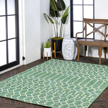 Ourika Moroccan Geometric Textured Weave Indoor/outdoor Rug